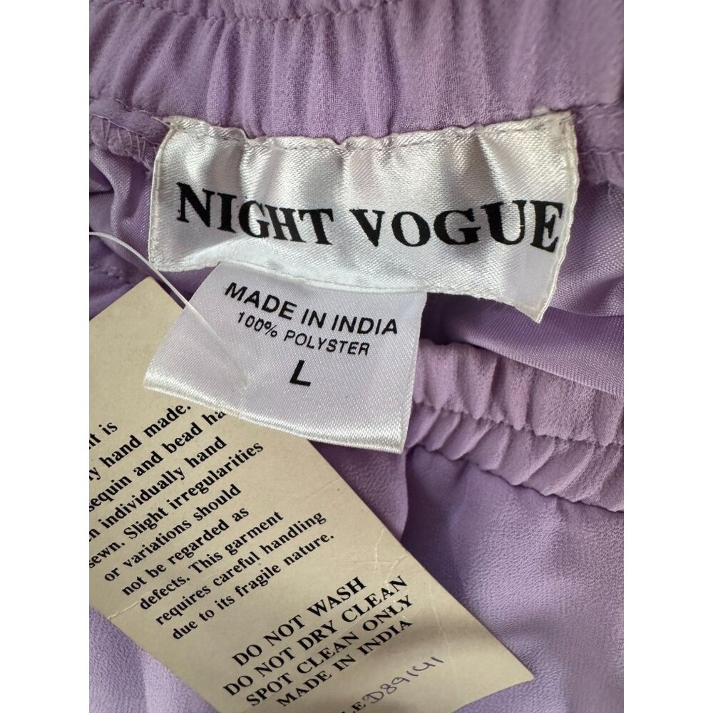 Night Vogue Lavender Beaded Two-Piece Set XL / L 100% Polyester Womens Blemishes - Picture 5 of 16